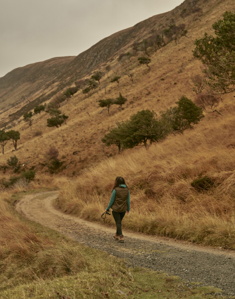 Person walking along trackway