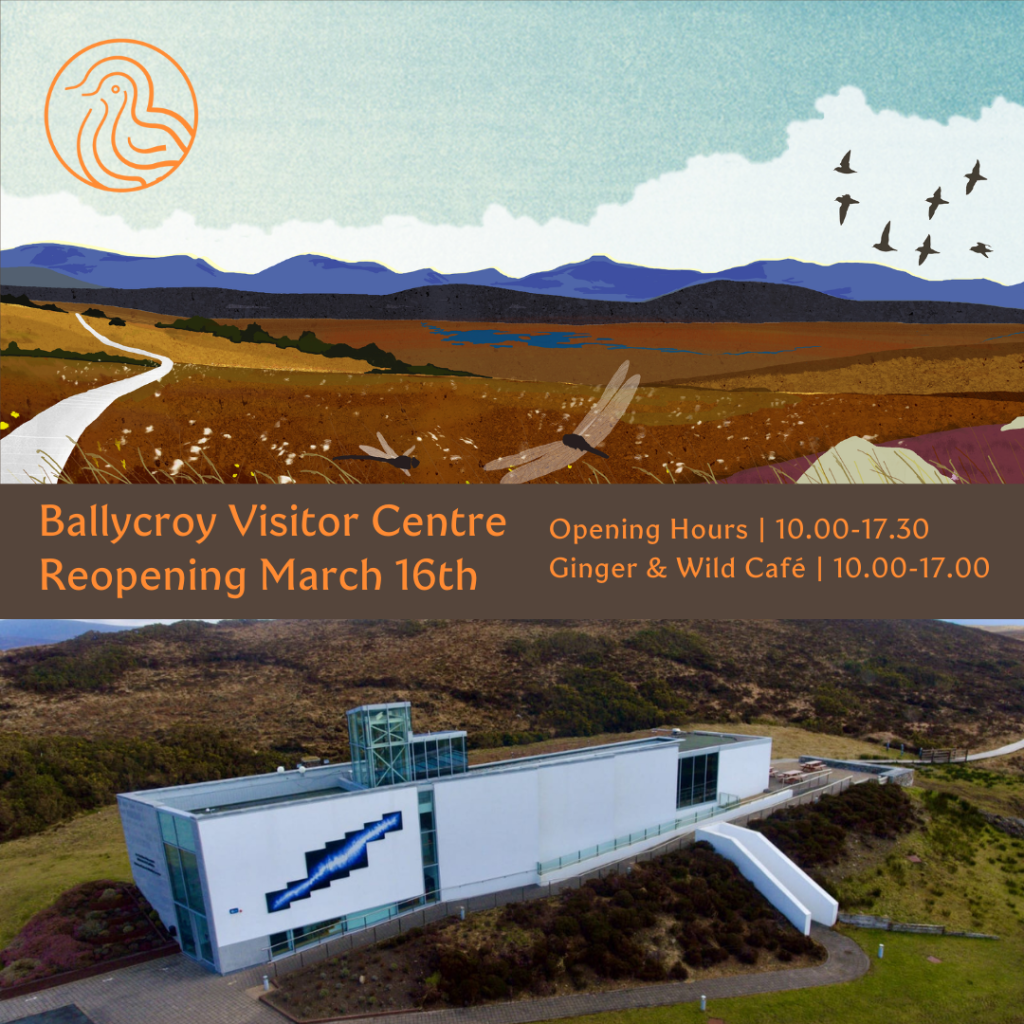 ballycroy visitor centre reopening notice, showing opening hours