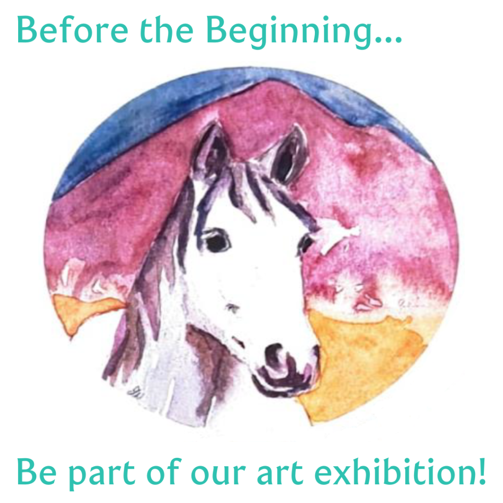 be part of the exhibition notice showing painting of connemara pony