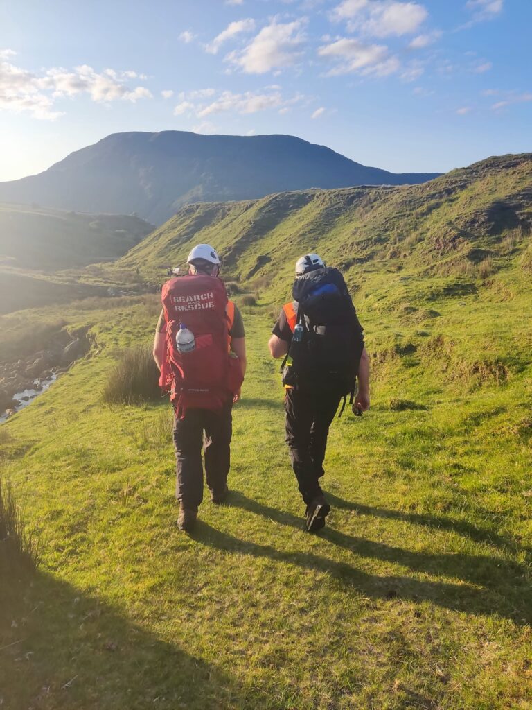Two people hill walking