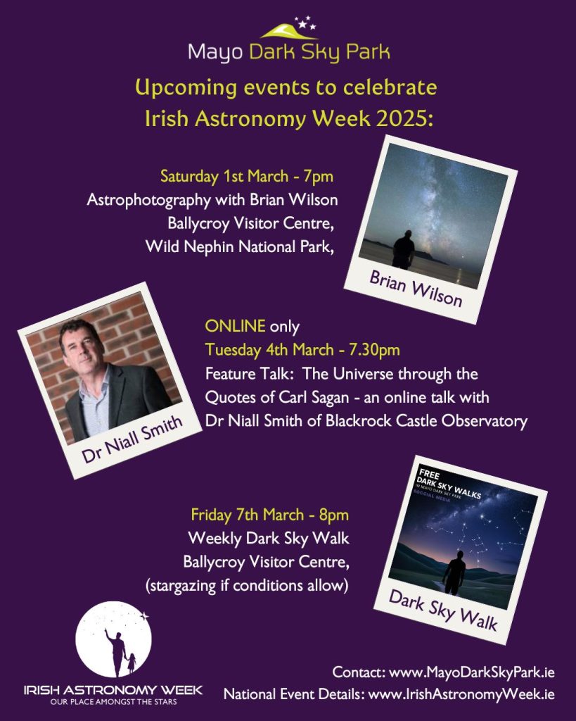Mayo Dark Sky Park - Irish Astronomy Week 2025 Events Poster
