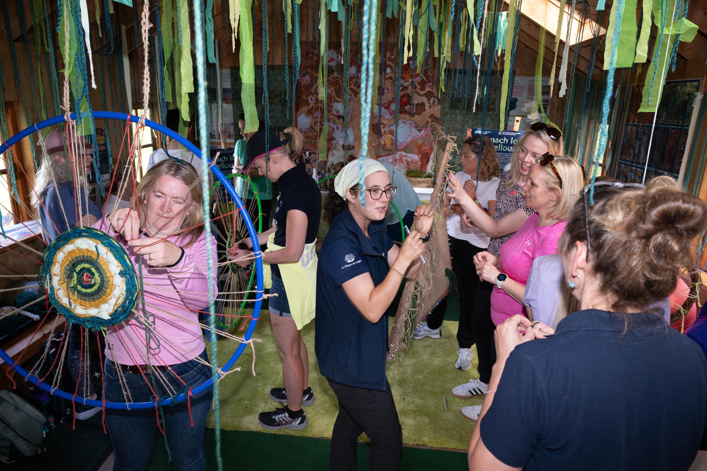 Adults at nature art workshop